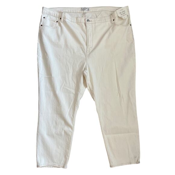 Abercrombie & Fitch The Ankle Straight Curve Love Ultra High Rise Cream‎ Size 24 - Picture 8 of 13
